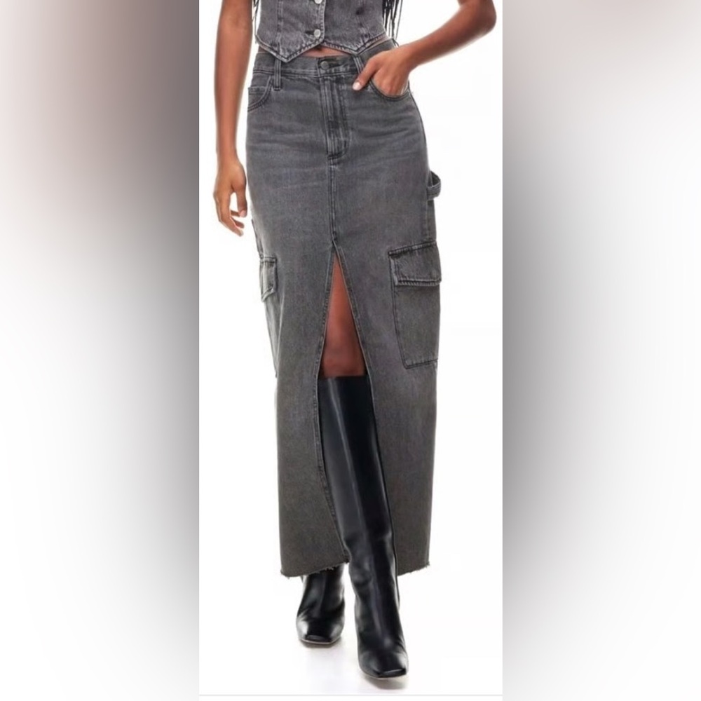Denim Forum Charcoal Cargo Jeans size 26